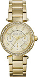 Buy Shop Michael Kors Parker White Dial Gold Steel Strap Watch for Women - MK6056 USA Online
