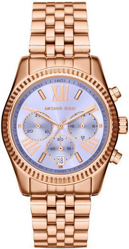 Buy Shop Michael Kors Lexington Purple Dial Rose Gold Steel Strap Watch For Women - MK6207 USA Online