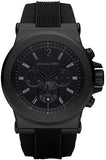 Michael Kors Dylan Black Dial Black Rubber Strap Watch for Men - MK8152