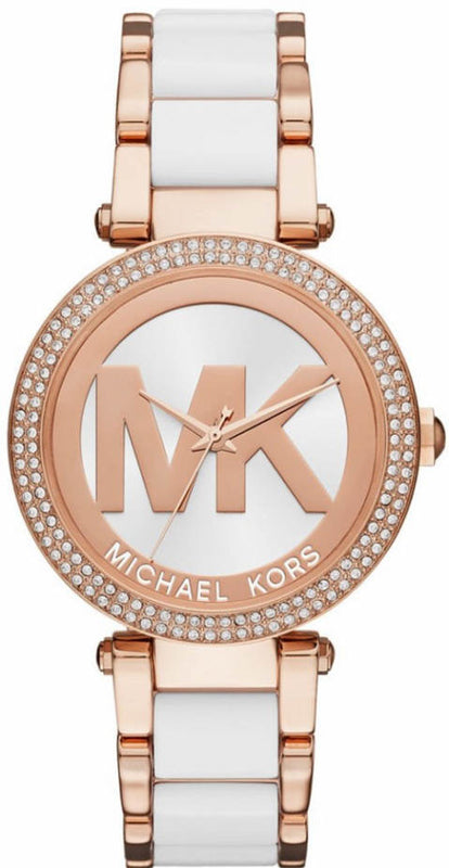 Buy Shop Michael Kors Parker White Dial Two Tone Steel Strap Watch for Women - MK6365 USA Online