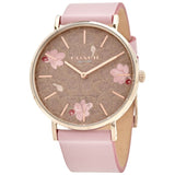Buy Shop Coach Perry Floral Motif Fawn Dial Pink Leather Strap Watch for Women - 14503442 USA Online