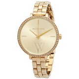 Buy Shop Michael Kors Charley Three-Hand Quartz Gold Dial Gold Steel Strap Watch for Women - MK4399 USA Online