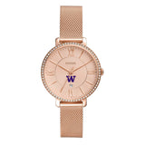 Buy Shop Fossil Jacqueline Quartz Rose Gold Dial Rose Gold Mesh Strap Watch for Women - ES4628 USA Online
