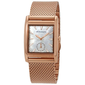 Buy Shop Movado Heritage White Mother of Pearl Dial Rose Gold Mesh Bracelet Watch For Women - 3650041 USA Online