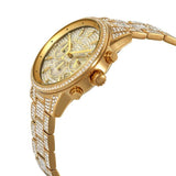 Buy Shop Michael Kors Ritz Three-Hand Glitz Crystals Gold Dial Gold Steel Strap Watch for Women - MK6747 USA Online