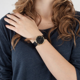 Buy Shop Marc Jacobs Baker Black Dial Black Leather Strap Watch for Women - MBM1269 USA Online