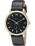 Buy Shop Marc Jacobs Baker Black Dial Black Leather Strap Watch for Women - MBM1269 USA Online
