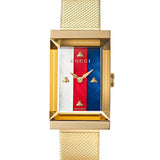 Buy Shop Gucci G-Frame Mother of Pearl Dial Yellow Gold Mesh Bracelet Watch For Women - YA147410 USA Online
