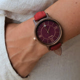 Buy Shop Fossil Jacqueline Burgundy Dial Burgundy Leather Strap Watch for Women - ES4099 USA Online