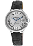 Buy Shop Cartier Ballon Bleu de Cartier Silver Dial Black Leather Strap Watch for Men - WSBB0026 USA Online