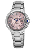 Buy Shop Cartier Ballon Bleu de Cartier Pink Dial Silver Steel Strap Watch for Women - WSBB0046 USA Online