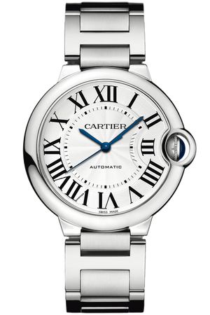 Buy Shop Cartier Ballon Bleu De Cartier Silver Dial Silver Steel Strap Watch for Women - WSBB0048 USA Online