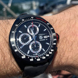 Buy Shop Tag Heuer Formula 1 Automatic Chronograph Black Dial Black Leather Strap Watch for Men - CAZ2011.FT8024 USA Online