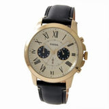 Buy Shop Fossil Grant Chronograph White Dial Black Leather Strap Watch for Men - FS5272 USA Online