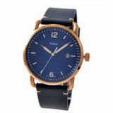 Buy Shop Fossil The Commuter Blue Dial Blue Leather Strap Watch for Men - FS5274 USA Online
