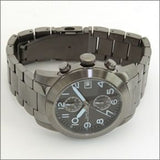 Marc Jacobs Larry Black Dial Gunmetal Ion Plated Stainless Steel Strap Watch for Men - MBM5051