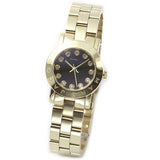 Buy Shop Marc Jacobs Amy Black Dial Gold Steel Strap Watch for Women - MBM3336 USA Online