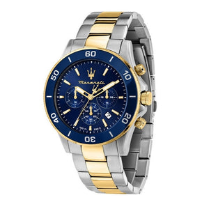 Buy Shop Maserati Competizione Chronograph Blue Dial Two Tone Steel Strap Watch For Men - R8873600006 USA Online