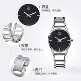 Buy Shop Calvin Klein Stately Black Dial Silver Steel Strap Watch for Women - K3G2312S USA Online