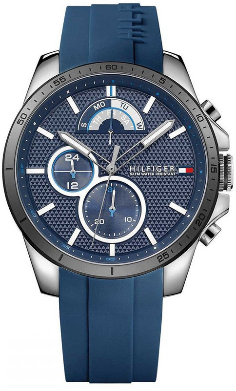 Buy Shop Tommy Hilfiger Decker Quartz Blue Dial Blue Rubber Strap Watch for Men - 1791350 USA Online