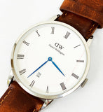 Buy Shop Daniel Wellington Dapper St Mawes White Dial Brown Leather Strap Watch For Men - DW00100087 USA Online