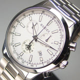 Buy Shop Gucci G Timeless Chronograph White Dial Silver Steel Strap Watch For Men - YA126472 USA Online