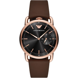 Buy Shop Emporio Armani Aviator Quartz Black Dial Brown Leather Strap Watch For Men - AR11337 USA Online