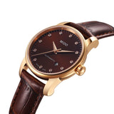 Mido Baroncelli III Automatic Diamonds Brown Dial Brown Leather Strap Watch For Women - M7600.3.64.8