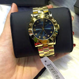 Buy Shop Marc Jacobs Amy Blue Dial Gold Steel Strap Watch for Women - MBM3166 USA Online