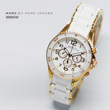 Buy Shop Marc Jacobs Rock Chronograph White Dial White Silicone Strap Watch for Women - MBM2546 USA Online