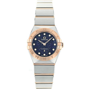 Buy Shop Omega Constellation Quartz Diamonds Blue Dial Two Tone Steel Strap Watch for Women - 131.20.25.60.53.002 USA Online