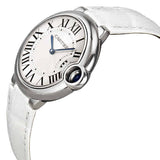 Buy Shop Cartier Ballon Bleu de Cartier Silver Dial White Leather Strap Watch for Women - W6920087 USA Online