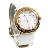 Buy Shop Marc Jacobs Amy White Dial White Leather Strap Watch for Women - MBM1180 USA Online