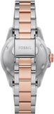 Fossil Blue Dive Three Hand Gray Dial Two Tone Steel Strap Watch For Women - ES5348