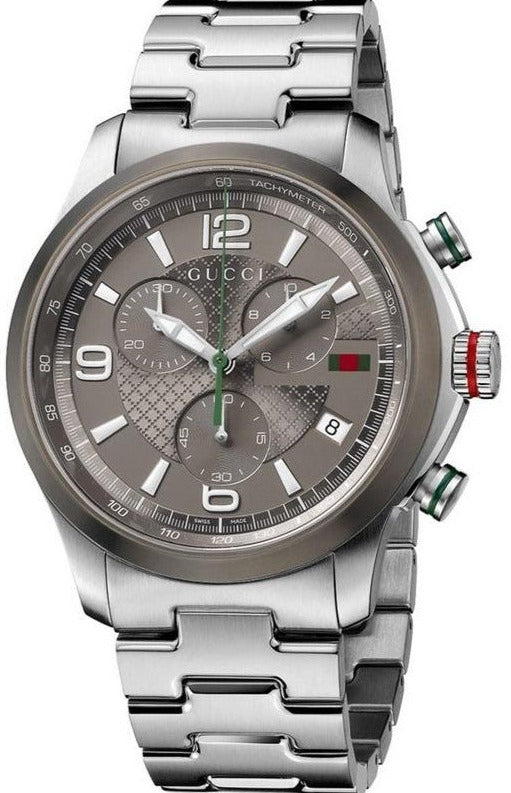 Buy Shop Gucci G Timeless Chronograph Grey Dial Silver Steel Strap Watch For Men - YA126238 USA Online