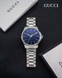 Buy Shop Gucci G Timeless Blue Dial Silver Steel Strap Watch For Men - YA126316 USA Online