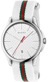 Buy Shop Gucci G Timeless Quartz White DIal White NATO Strap Watch For Men - YA126322 USA Online