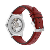 Gucci G Timeless Automatic Silver Dial Red Leather Strap Watch For Men - YA126346