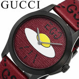 Gucci G Timeless Ghost Red Dial Red Leather Strap Watch For Men - YA1264023