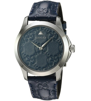 Buy Shop Gucci G Timeless Quartz Blue Dial Blue Leather Strap Watch For Men - YA1264032 USA Online