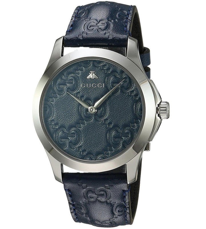Buy Shop Gucci G Timeless Quartz Blue Dial Blue Leather Strap Watch For Men - YA1264032 USA Online