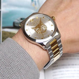 Buy Shop Gucci G Timeless Silver Dial Two Tone Steel Strap Watch For Women - YA1264074 USA Online