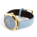 Gucci G Timeless Quartz Blue Dial Blue Leather Strap Watch For Men - YA1264097