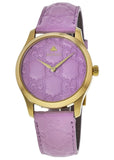 Buy Shop Gucci G Timeless Quartz Lilac Dial Lilac Leather Strap Watch For Women - YA1264098 USA Online