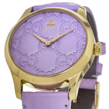 Buy Shop Gucci G Timeless Quartz Lilac Dial Lilac Leather Strap Watch For Women - YA1264098 USA Online
