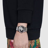 Gucci G Timeless Quartz Black Dial Silver Steel Strap Watch For Women - YA1264136