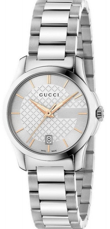 Buy Shop Gucci G Timeless Silver Dial Silver Steel Strap Watch For Women - YA126523 USA Online
