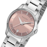 Gucci G Timeless Pink Dial Silver Steel Strap Watch For Women - YA126524