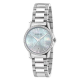 Gucci G Timeless Mother of Pearl Dial Silver Steel Strap Watch For Women - YA126543