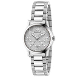 Buy Shop Gucci G Timeless Quartz Silver Dial Silver Steel Strap Watch For Women - YA126551 USA Online